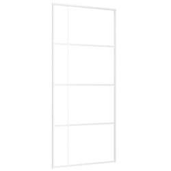 vidaXL Sliding Door ESG Glass and Aluminium 90x205 cm White Interior Door