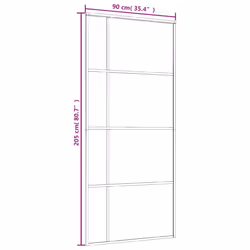 vidaXL Sliding Door ESG Glass and Aluminium 90x205 cm White Interior Door - Additional view 4