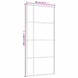 vidaXL Sliding Door Frosted ESG Glass and Aluminium 90x205 cm White Barn Door - Additional view 4