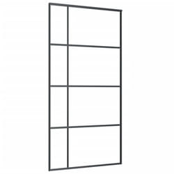vidaXL Sliding Door Interior Barn Door Frosted ESG Glass and Aluminium Black