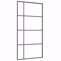 vidaXL Sliding Door Interior Barn Door Frosted ESG Glass and Aluminium Black