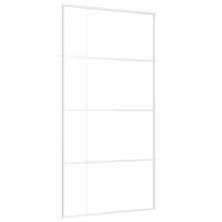 vidaXL Sliding Door Frosted ESG Glass and Aluminium 102.5x205 cm White Door - Additional view 2