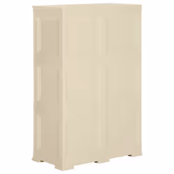 vidaXL Plastic Cabinet Storage Cupboard Utility Storage Cabinet Wood Design - white, 79 x 43 x 125 cm - Additional view 4