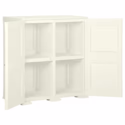 vidaXL Plastic Cabinet Storage Cupboard Utility Storage Cabinet Wood Design - cream, 79 x 43 x 85.5 cm - Additional view 4