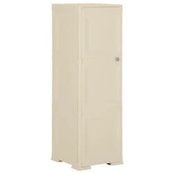 vidaXL Plastic Cabinet Storage Cupboard Utility Storage Cabinet Wood Design - white, 40 x 43 x 125 cm