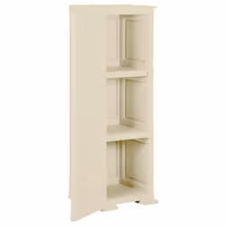 vidaXL Plastic Cabinet Storage Cupboard Utility Storage Cabinet Wood Design - white, 40 x 43 x 125 cm - Additional view 4