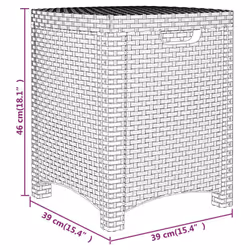 vidaXL Garden Storage Box PP Rattan Toolbox Multi Colours 39x39x46/60x54x41 cm - brown, 39 x 39 x 46 cm