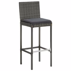 vidaXL Garden Bar Set with Cushions Patio 3/5/7/9 Piece Multi Sizes Black/Grey - 100 x 60.5 x 110.5 cm/ 4 piece