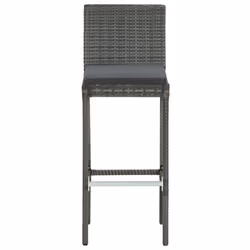 vidaXL Garden Bar Set with Cushions Patio 3/5/7/9 Piece Multi Sizes Black/Grey - 100 x 60.5 x 110.5 cm/ 6 piece