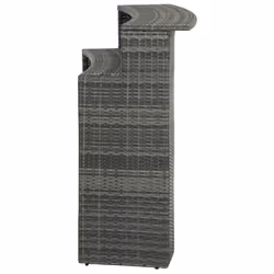 vidaXL Garden Bar Set with Cushions Poly Rattan Patio 3/5 Piece Black/Grey - grey, 4 piece