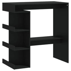 vidaXL Bar Table with Storage Rack Bar High Table Pub Table Engineered Wood - black