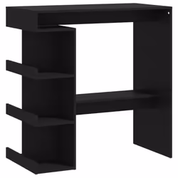 vidaXL Bar Table with Storage Rack Bar High Table Pub Table Engineered Wood - black