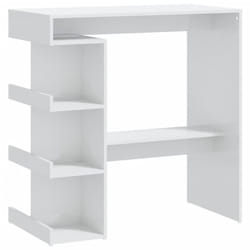 vidaXL Bar Table with Storage Rack Bar High Table Pub Table Engineered Wood - high gloss white