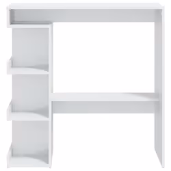 vidaXL Bar Table with Storage Rack Bar High Table Pub Table Engineered Wood - high gloss white - Additional view 5
