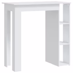 vidaXL Bar Table with Shelf Bar High Table Bistro Pub Table Engineered Wood - white