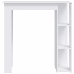vidaXL Bar Table with Shelf Bar High Table Bistro Pub Table Engineered Wood - white