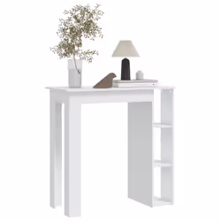 vidaXL Bar Table with Shelf Bar High Table Bistro Pub Table Engineered Wood - white - Additional view 5