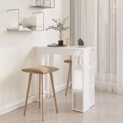 vidaXL Bar Table with Shelf Bar High Table Bistro Pub Table Engineered Wood - white - Additional view 6