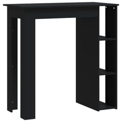 vidaXL Bar Table with Shelf Bar High Table Bistro Pub Table Engineered Wood - black