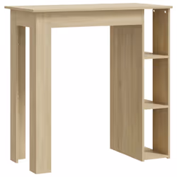 vidaXL Bar Table with Shelf Bar High Table Bistro Pub Table Engineered Wood - sonoma oak