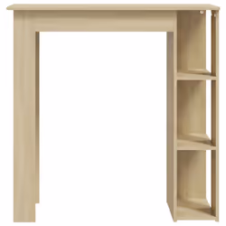 vidaXL Bar Table with Shelf Bar High Table Bistro Pub Table Engineered Wood - sonoma oak