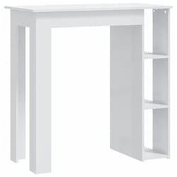 vidaXL Bar Table with Shelf Bar High Table Bistro Pub Table Engineered Wood - high gloss white