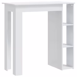 vidaXL Bar Table with Shelf Bar High Table Bistro Pub Table Engineered Wood - high gloss white