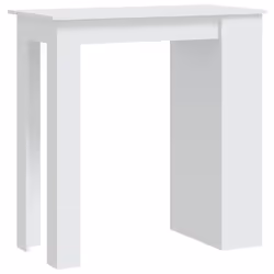 vidaXL Bar Table with Storage Rack Bar High Table Pub Table Engineered Wood - white