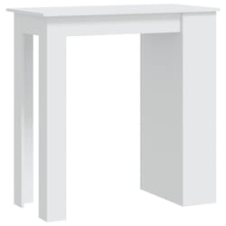 vidaXL Bar Table with Storage Rack Bar High Table Pub Table Engineered Wood - white