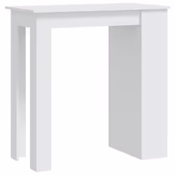 vidaXL Bar Table with Storage Rack Bar High Table Pub Table Engineered Wood - white