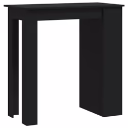 vidaXL Bar Table with Storage Rack Bar High Table Pub Table Engineered Wood - black