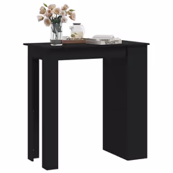 vidaXL Bar Table with Storage Rack Bar High Table Pub Table Engineered Wood - black