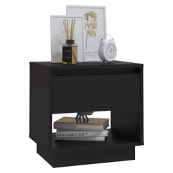 vidaXL 1/2x Bedside Cabinet Chipboard Bedroom Bedside Side Table Multi Colours - black, 1 - Additional view 3