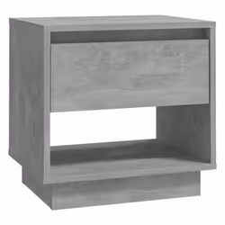 vidaXL 1/2x Bedside Cabinet Chipboard Bedroom Bedside Side Table Multi Colours - concrete grey, 1
