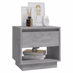 vidaXL 1/2x Bedside Cabinet Chipboard Bedroom Bedside Side Table Multi Colours - concrete grey, 1 - Additional view 4