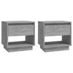 vidaXL 1/2x Bedside Cabinet Chipboard Bedroom Bedside Side Table Multi Colours - concrete grey, 2