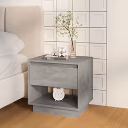 vidaXL 1/2x Bedside Cabinet Chipboard Bedroom Bedside Side Table Multi Colours - concrete grey, 2