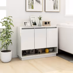 vidaXL Sideboard Chipboard Living Room Bedroom Storage Cabinet Multi Colours - white - Additional view 3