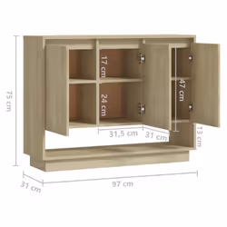 vidaXL Sideboard Chipboard Living Room Bedroom Storage Cabinet Multi Colours - sonoma oak - Additional view 4