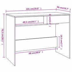 vidaXL Desk Home Office Working Writing Table Computer Desk Engineered Wood - white - Additional view 4