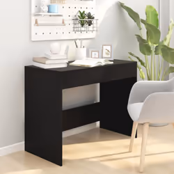 vidaXL Desk Home Office Working Writing Table Computer Desk Engineered Wood - black