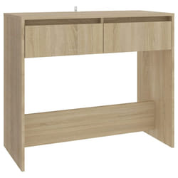 vidaXL Console Table Hallway Tea End Table Side Table for Under Mirror Steel - sonoma oak
