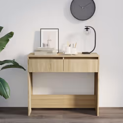 vidaXL Console Table Hallway Tea End Table Side Table for Under Mirror Steel - sonoma oak - Additional view 4