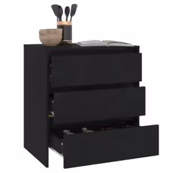 vidaXL Sideboard Storage Cupboard Cabinet Buffet Highboard Engineered Wood - black - Additional view 6