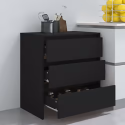vidaXL Sideboard Storage Cupboard Cabinet Buffet Highboard Engineered Wood - black - Additional view 8