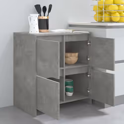 vidaXL Sideboard Chipboard Bedroom Storage Book Console Cabinet Multi Colours - concrete grey - Additional view 8