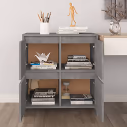 vidaXL Sideboard Chipboard Bedroom Storage Book Console Cabinet Multi Colours - concrete grey - Additional view 9