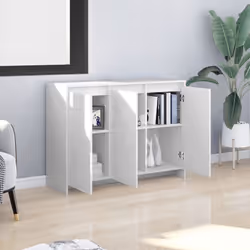 vidaXL Sideboard Storage Cupboard Cabinet Buffet Highboard Engineered Wood - white