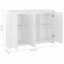 vidaXL Sideboard Storage Cupboard Cabinet Buffet Highboard Engineered Wood - white - Additional view 8
