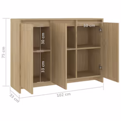vidaXL Sideboard Storage Cupboard Cabinet Buffet Highboard Engineered Wood - sonoma oak - Additional view 8